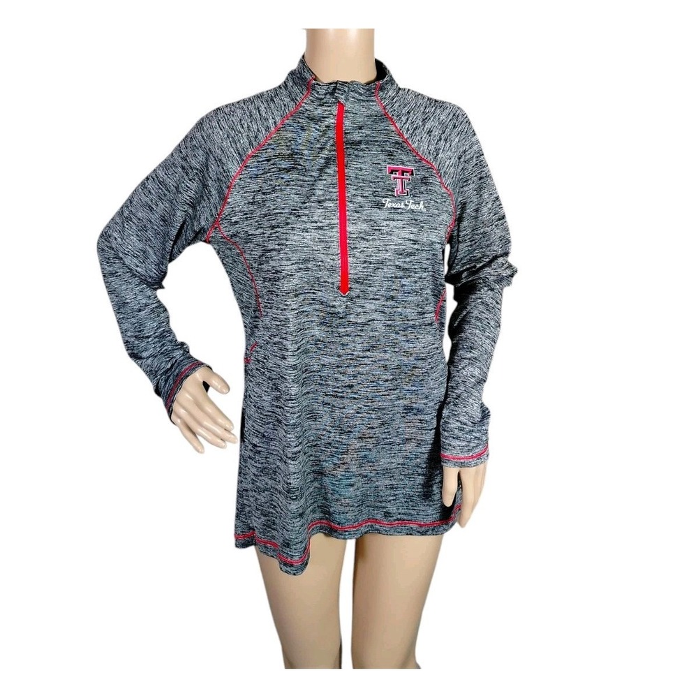 Under Armour 1/4 Zip Women's Large‎ Multicolor Semi Fitted Heat Gear Texas Tech